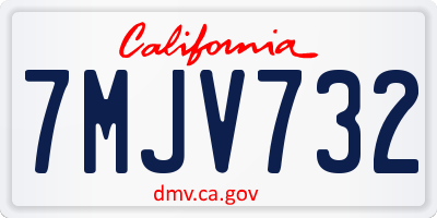 CA license plate 7MJV732