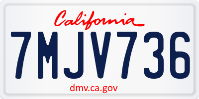 CA license plate 7MJV736