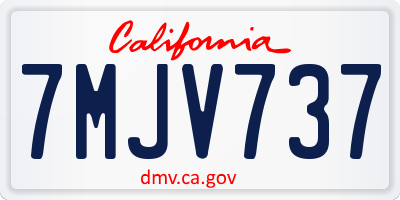 CA license plate 7MJV737