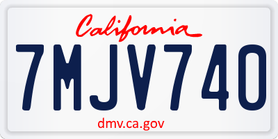 CA license plate 7MJV740