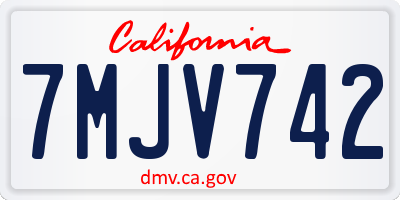CA license plate 7MJV742