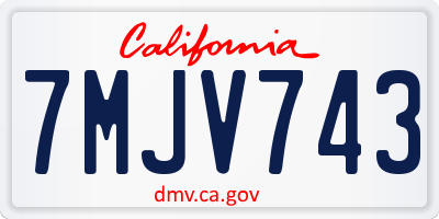 CA license plate 7MJV743