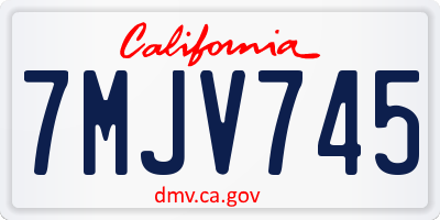 CA license plate 7MJV745