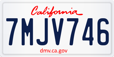 CA license plate 7MJV746
