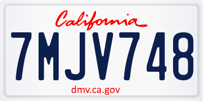 CA license plate 7MJV748