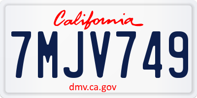 CA license plate 7MJV749