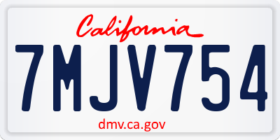 CA license plate 7MJV754