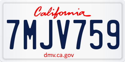 CA license plate 7MJV759