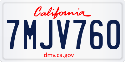 CA license plate 7MJV760