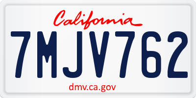 CA license plate 7MJV762