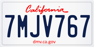 CA license plate 7MJV767