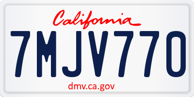 CA license plate 7MJV770