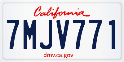 CA license plate 7MJV771