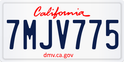 CA license plate 7MJV775