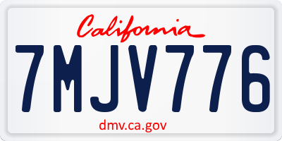 CA license plate 7MJV776