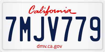 CA license plate 7MJV779