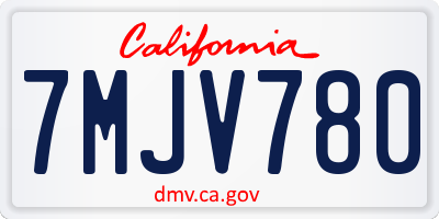 CA license plate 7MJV780