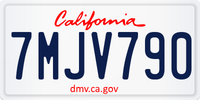 CA license plate 7MJV790