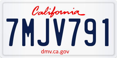CA license plate 7MJV791