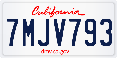 CA license plate 7MJV793
