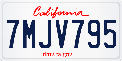 CA license plate 7MJV795