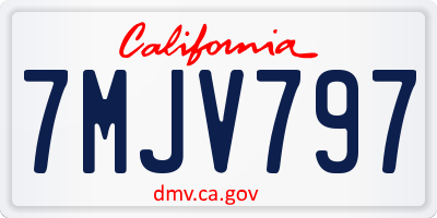 CA license plate 7MJV797