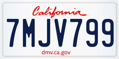 CA license plate 7MJV799