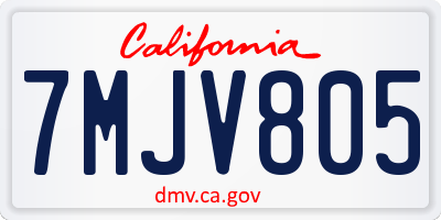CA license plate 7MJV805