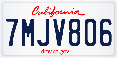 CA license plate 7MJV806