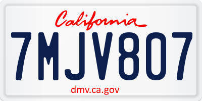 CA license plate 7MJV807