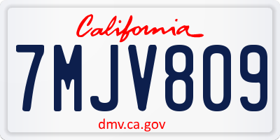 CA license plate 7MJV809