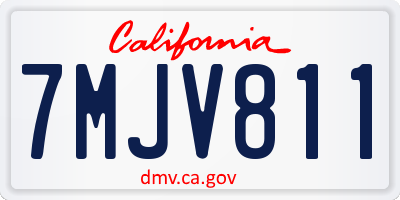 CA license plate 7MJV811