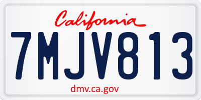 CA license plate 7MJV813