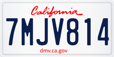 CA license plate 7MJV814