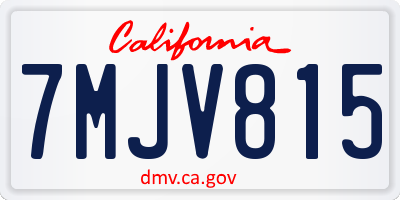 CA license plate 7MJV815