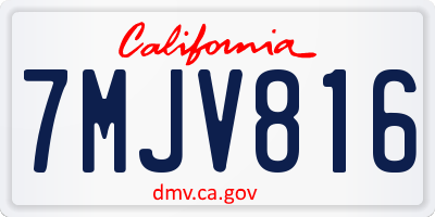 CA license plate 7MJV816