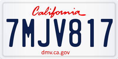 CA license plate 7MJV817