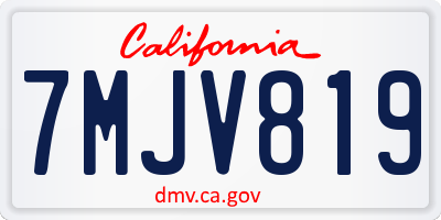 CA license plate 7MJV819