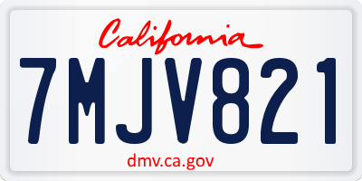 CA license plate 7MJV821