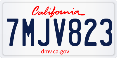 CA license plate 7MJV823