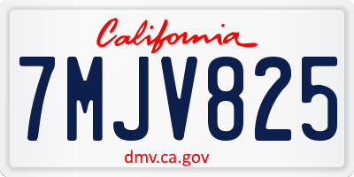 CA license plate 7MJV825