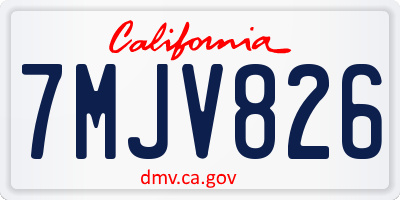 CA license plate 7MJV826