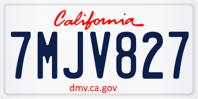 CA license plate 7MJV827