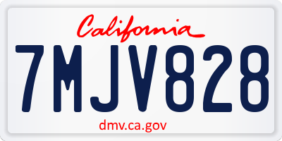 CA license plate 7MJV828