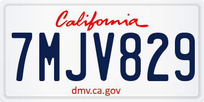 CA license plate 7MJV829