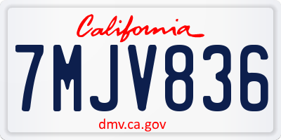 CA license plate 7MJV836