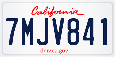 CA license plate 7MJV841