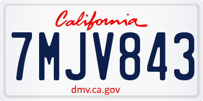 CA license plate 7MJV843