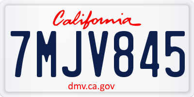 CA license plate 7MJV845