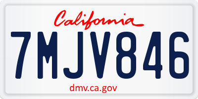 CA license plate 7MJV846